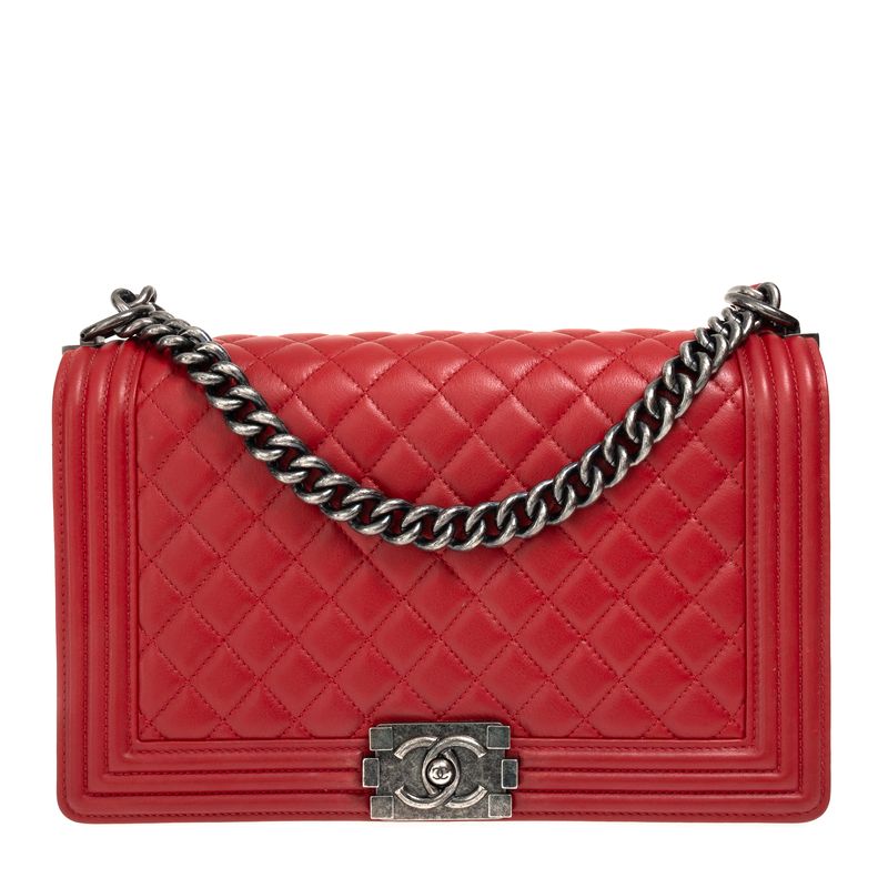 Bolsa-Chanel-Boy-Grande-Matelasse-Vermelha
