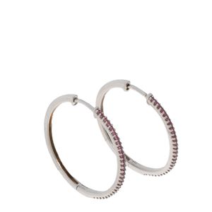 Brinco Life Vivara Argola Pavê Rosa 25 mm