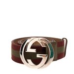 Cinto-Gucci-Interlocking-G-Verde-e-Bordo