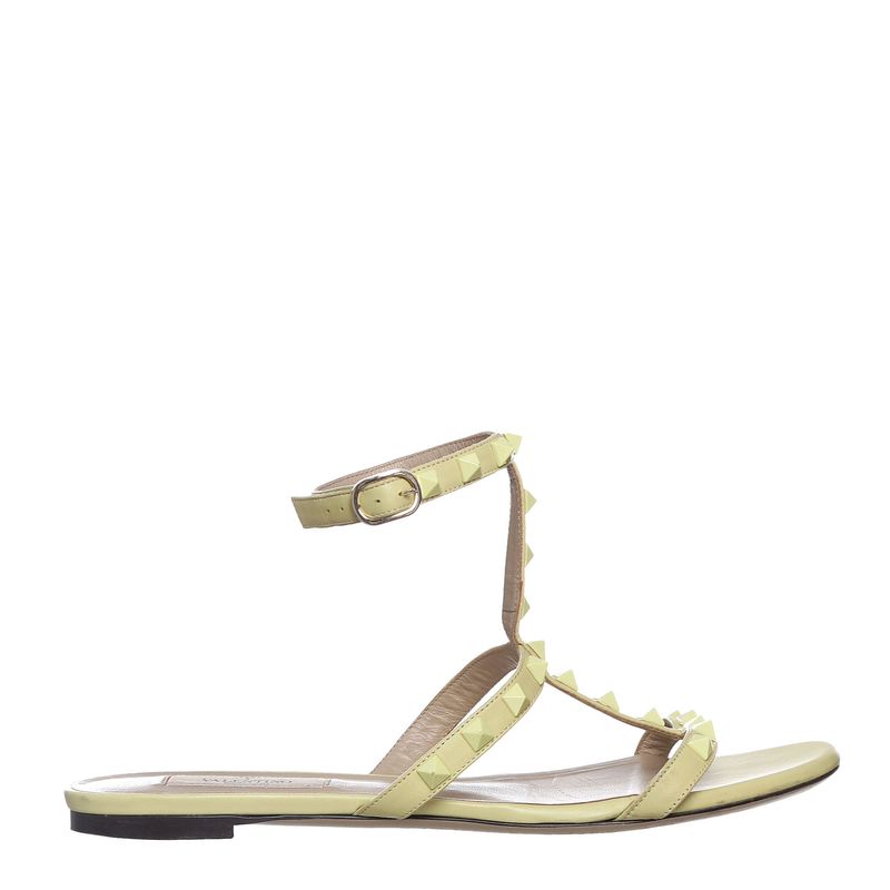Rasteira-Valentino-Garavani-Rockstud-Amarela