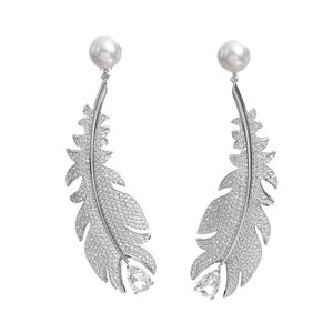 Brincos Swarovski Nice Penas Prateado