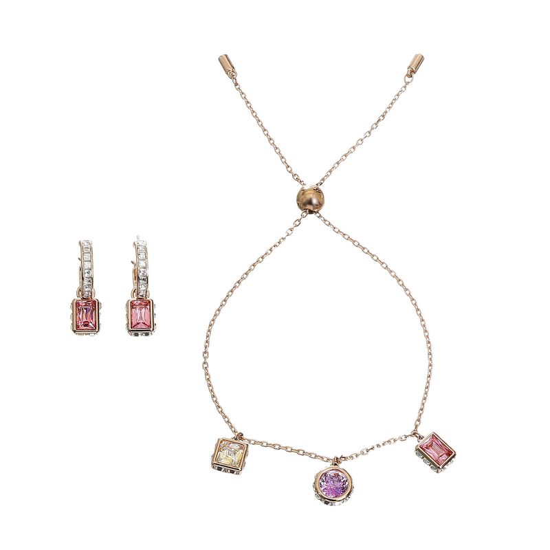 Conjunto-Swarovski-Stilla-Brincos-e-Colar-com-Cristais-Rosa