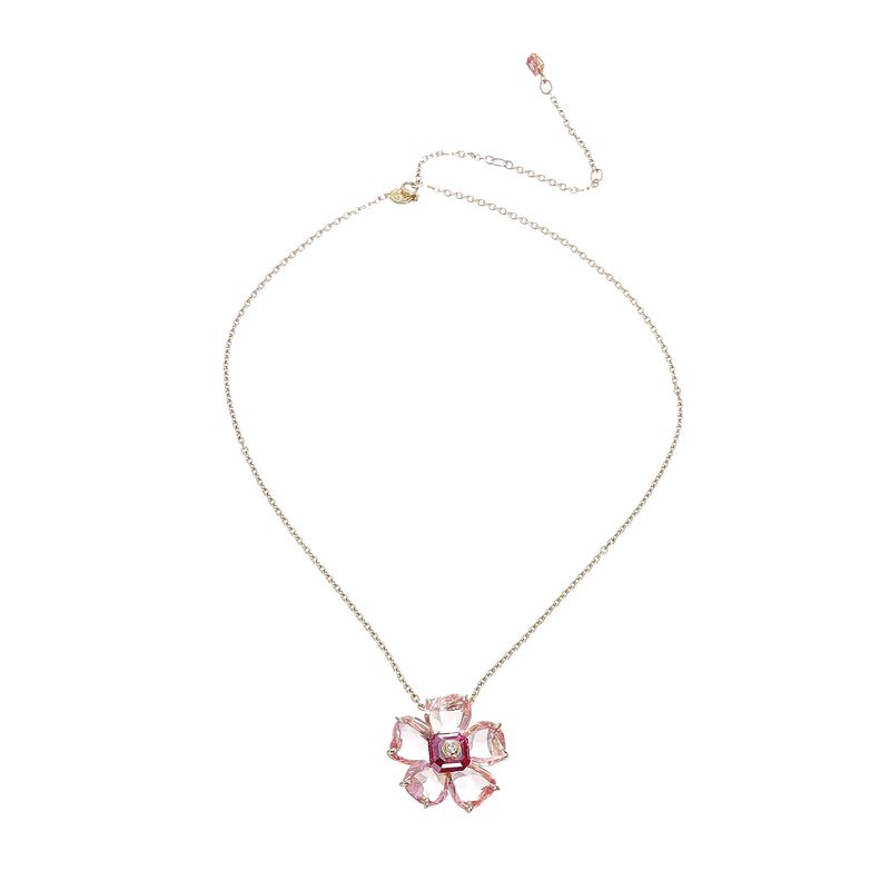Colar-Swarovski-Florere-Flor-Rosa