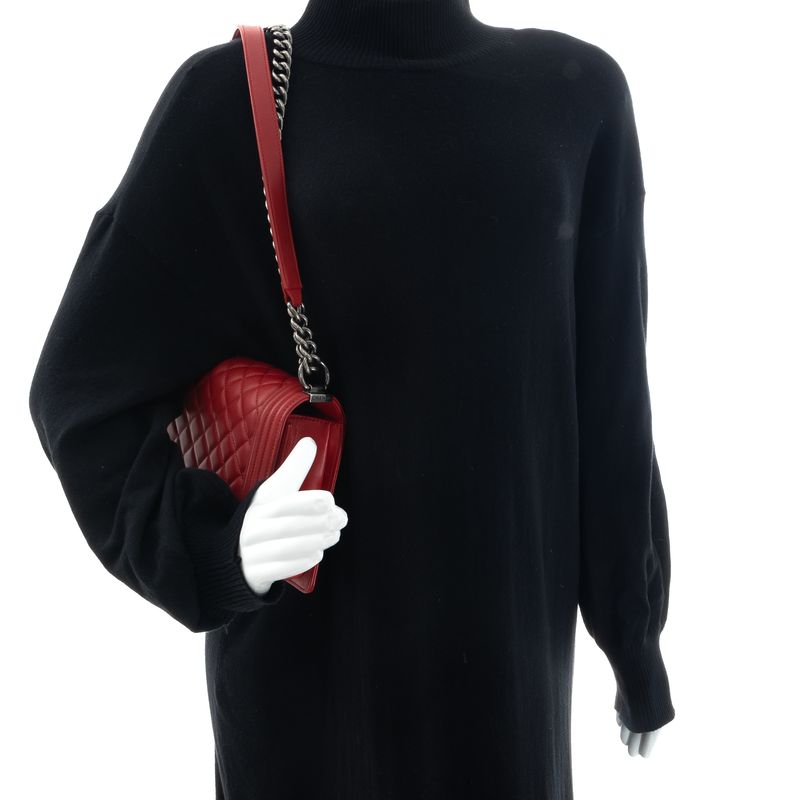 Bolsa-Chanel-Boy-Grande-Matelasse-Vermelha