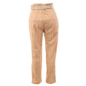 Calça Framed Quadriculada Marrom e Verde