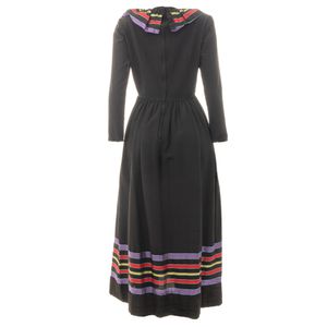 Vestido Vintage Rizkalla Preto e Listras