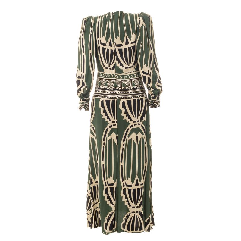Vestido-PatBo-Longo-Estampado-Verde