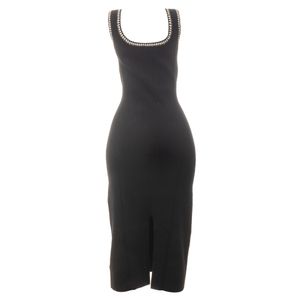 Vestido Maje Canelado Preto