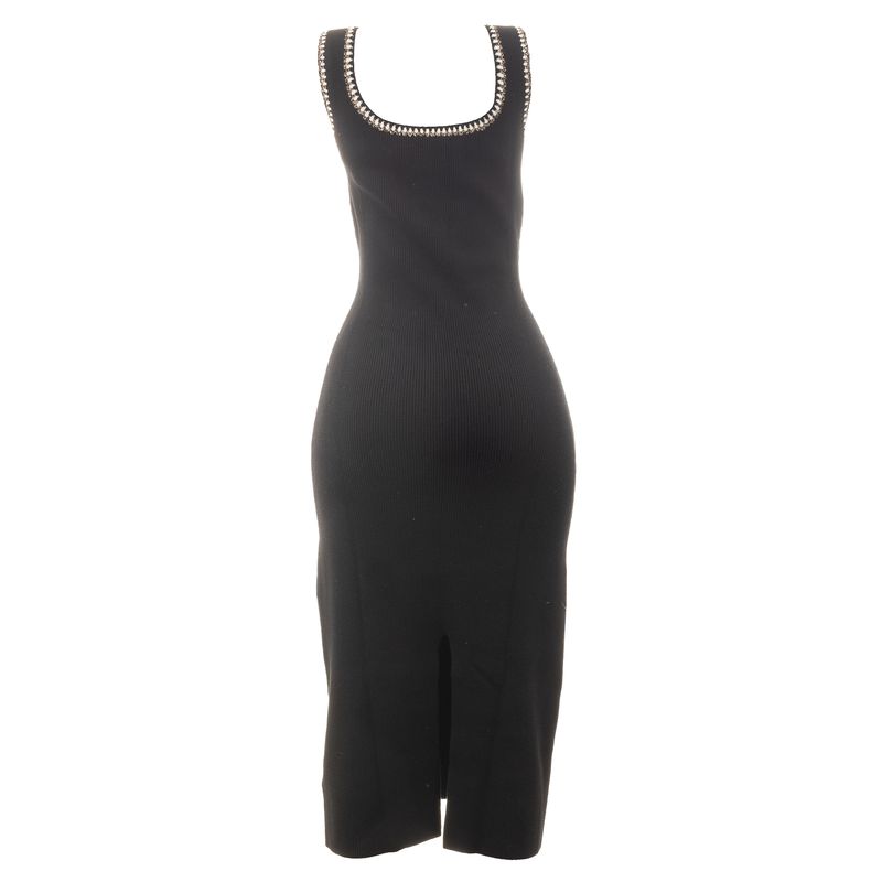 Vestido-Maje-Canelado-Preto