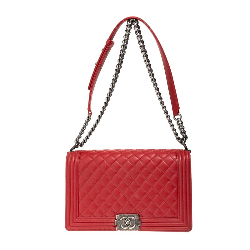 Bolsa-Chanel-Boy-Grande-Matelasse-Vermelha