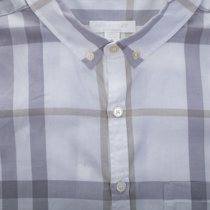 Camisa-Burberry-Infantil-House-Check-Cinza