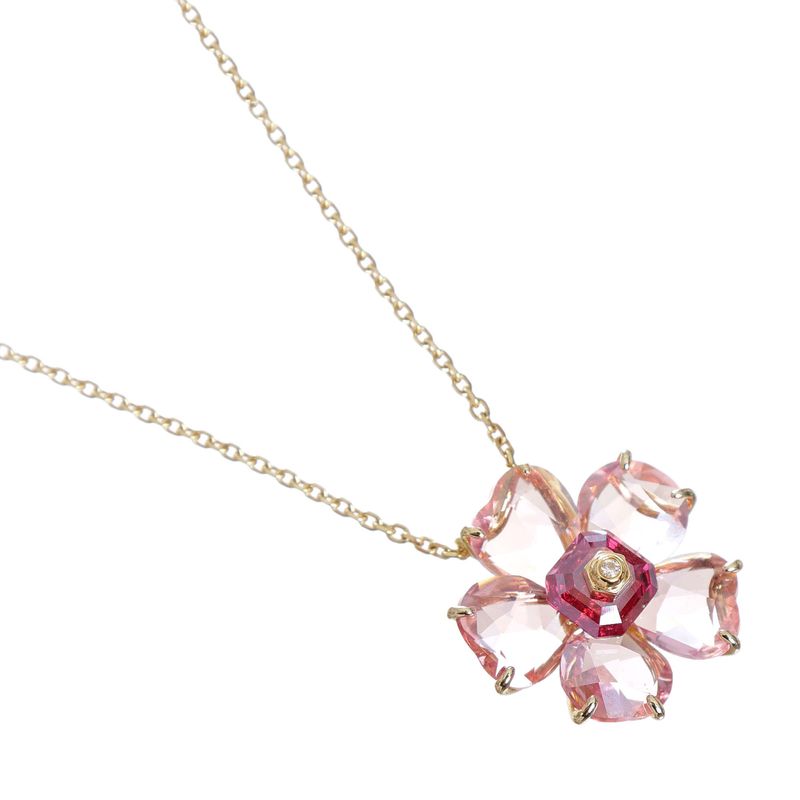 Colar-Swarovski-Florere-Flor-Rosa