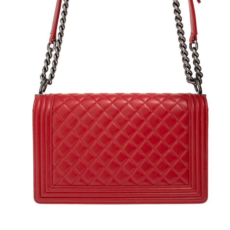 Bolsa-Chanel-Boy-Grande-Matelasse-Vermelha