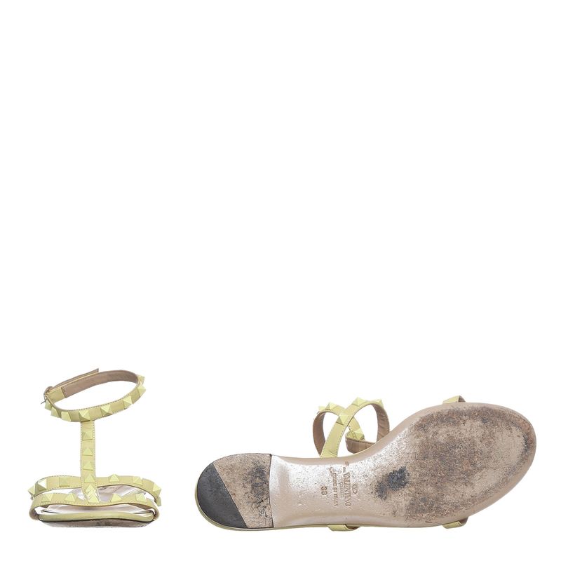 Rasteira-Valentino-Garavani-Rockstud-Amarela