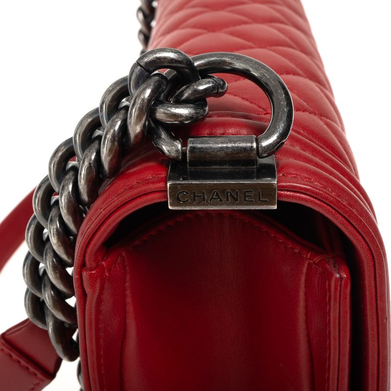 Bolsa-Chanel-Boy-Grande-Matelasse-Vermelha