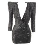 Vestido-Balmain-Paetes-Preto