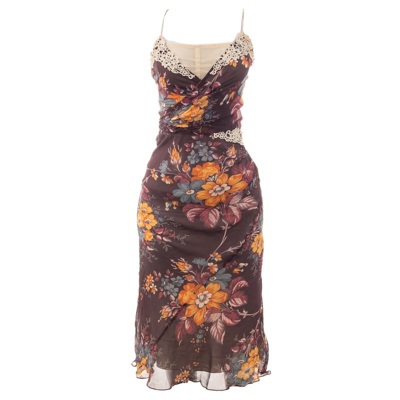 Vestido-Dolce---Gabbana-Seda-Floral-Bordo