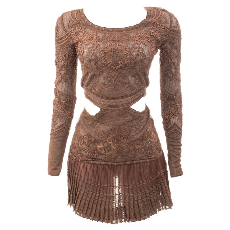 Vestido-Roberto-Cavalli-Barra-Plissada-Cobre