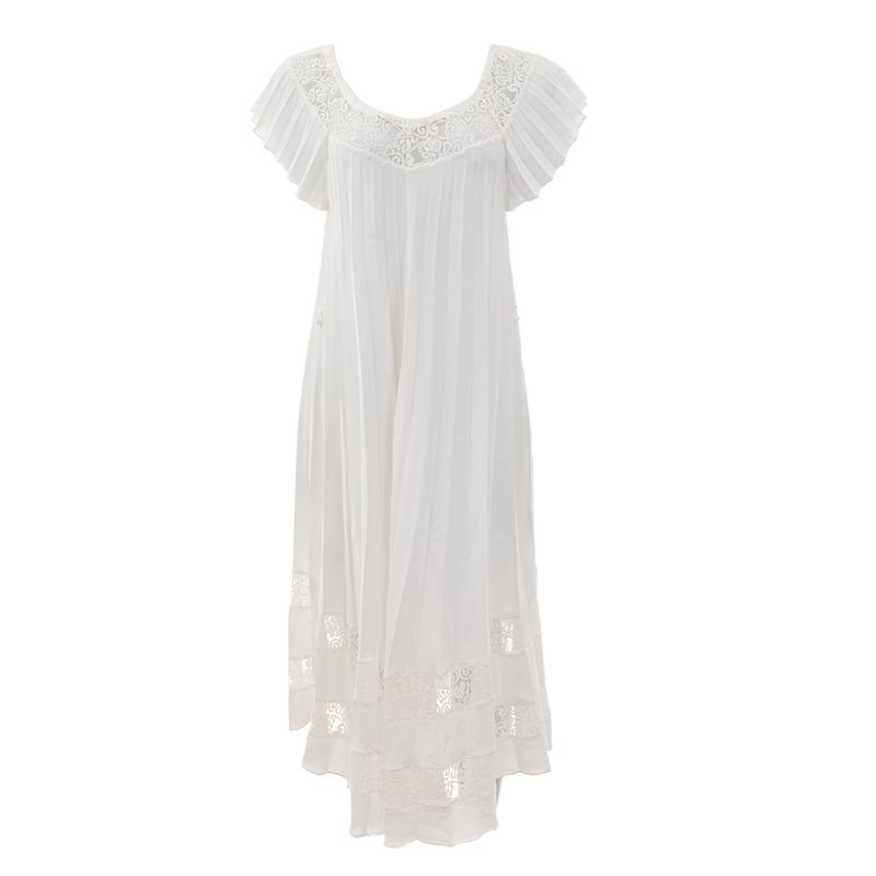 Vestido-Zimmermann-Plissado-com-Renda-Branco