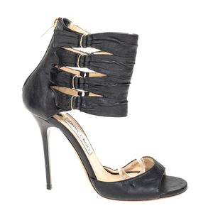 Sandália Jimmy Choo Fivelas Couro Preta