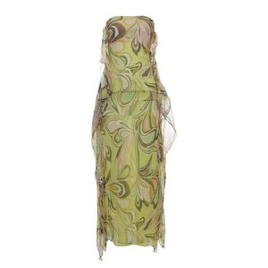 Vestido Alexis Sem Alça Estampado Verde