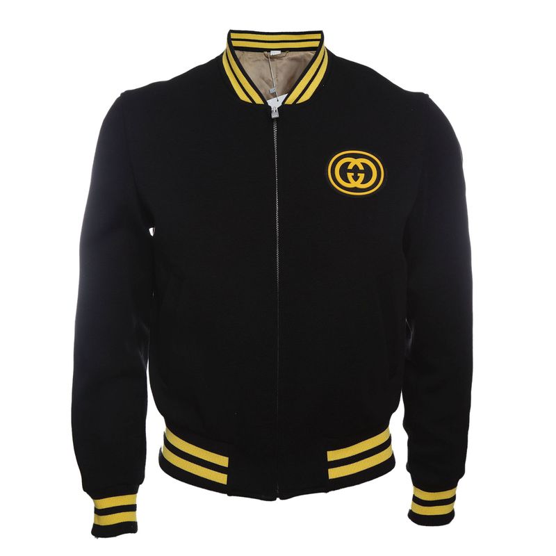 Jaqueta-Gucci-Preta-Detalhe-Amarelo