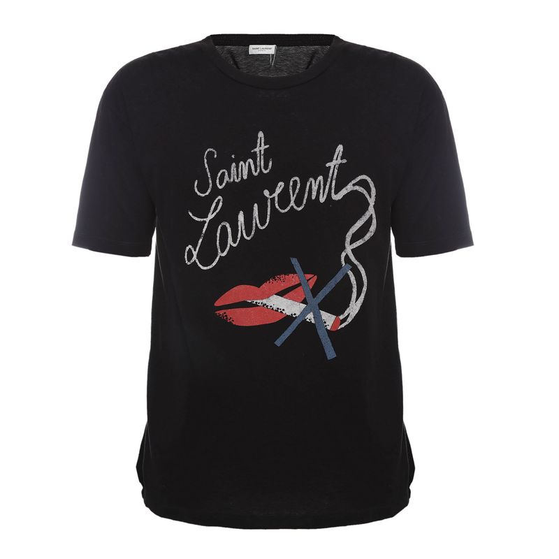 Camiseta-Saint-Laurent-Boca-Preta