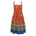 Vestido-Tory-Burch-Botoes-Estampado-Vermelho
