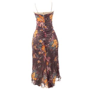 Vestido Dolce & Gabbana Seda Floral Bordô