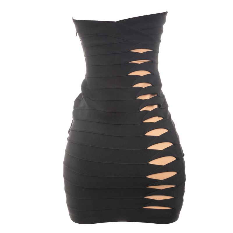 Vestido-Herve-Leger-Sem-Alca-Bandagem-Preto