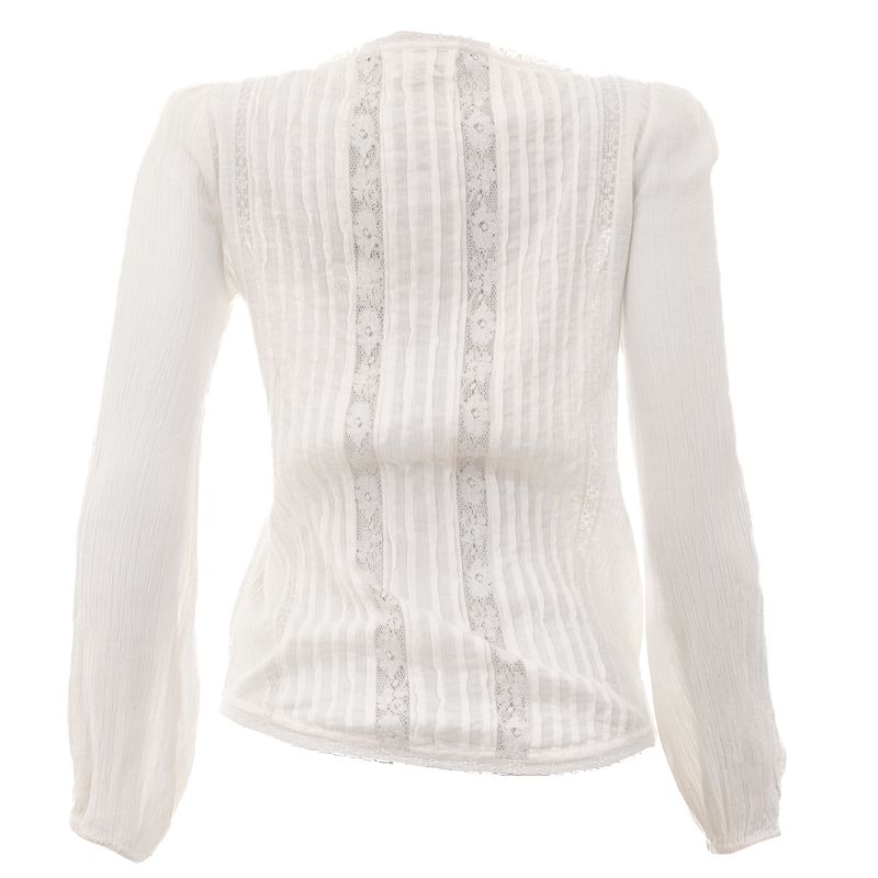 Blusa-Isabel-Marant-Manga-Longa-Algodao-e-Renda-Branca