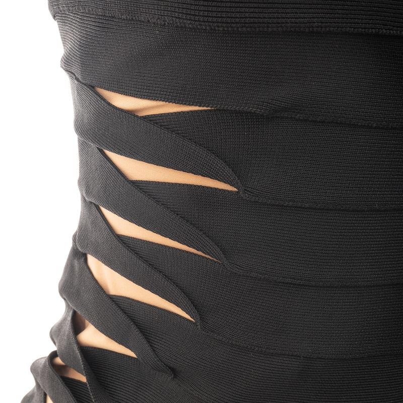 Vestido-Herve-Leger-Sem-Alca-Bandagem-Preto