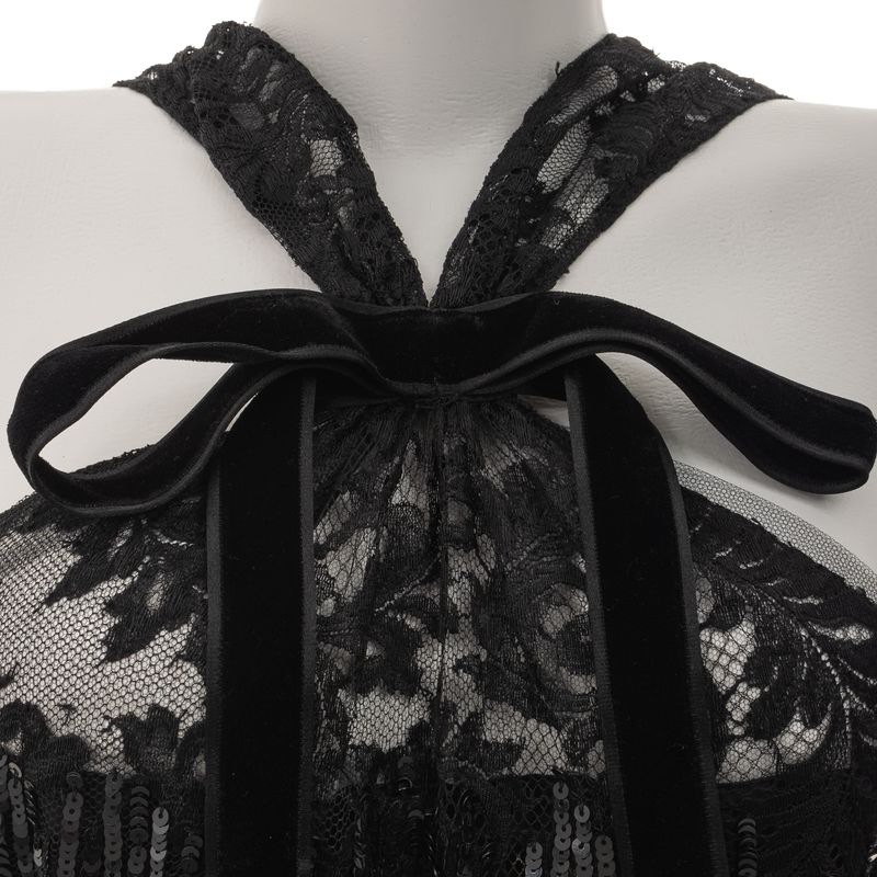 Vestido-Roberto-Cavalli-Renda-e-Paetes-Preto