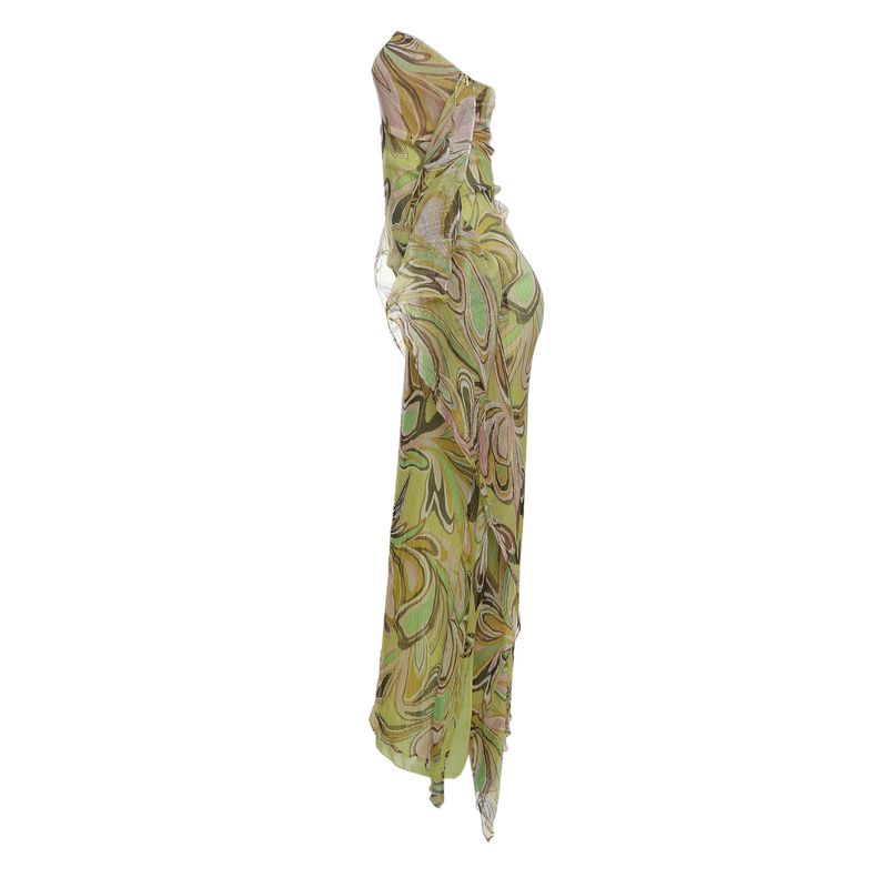 Vestido-Alexis-Sem-Alca-Estampado-Verde