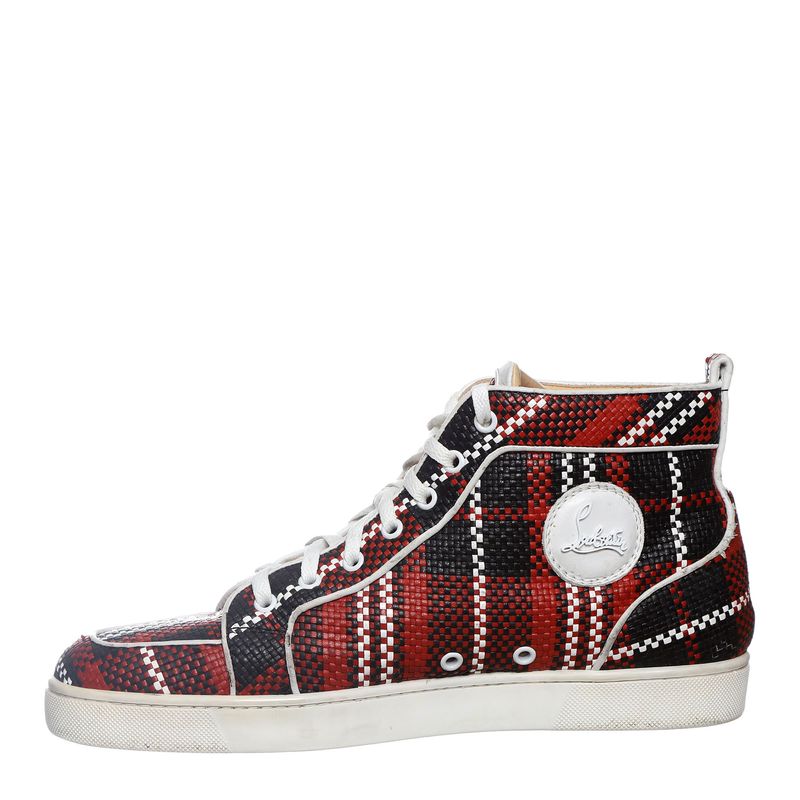 Tenis-Louboutin-Xadrez-Vermelho
