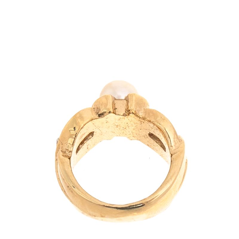 Anel-Vintage-Esfera-Perolada-Dourado