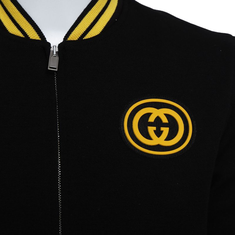 Jaqueta-Gucci-Preta-Detalhe-Amarelo
