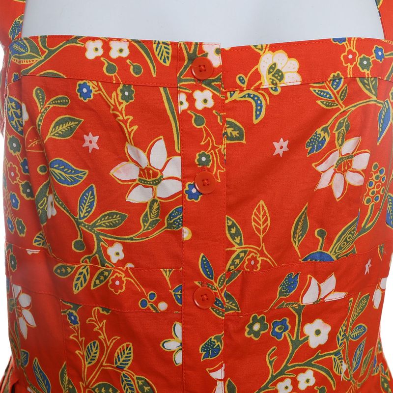 Vestido-Tory-Burch-Botoes-Estampado-Vermelho