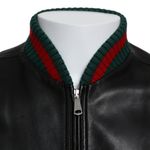 Jaqueta-Gucci-Web-Couro-Preta