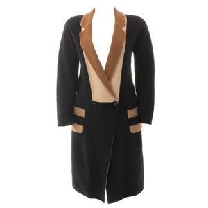 Sobretudo Max Mara Lã Preto e Bege