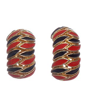 Brinco de Pressão Esmaltado Vermelho e Preto