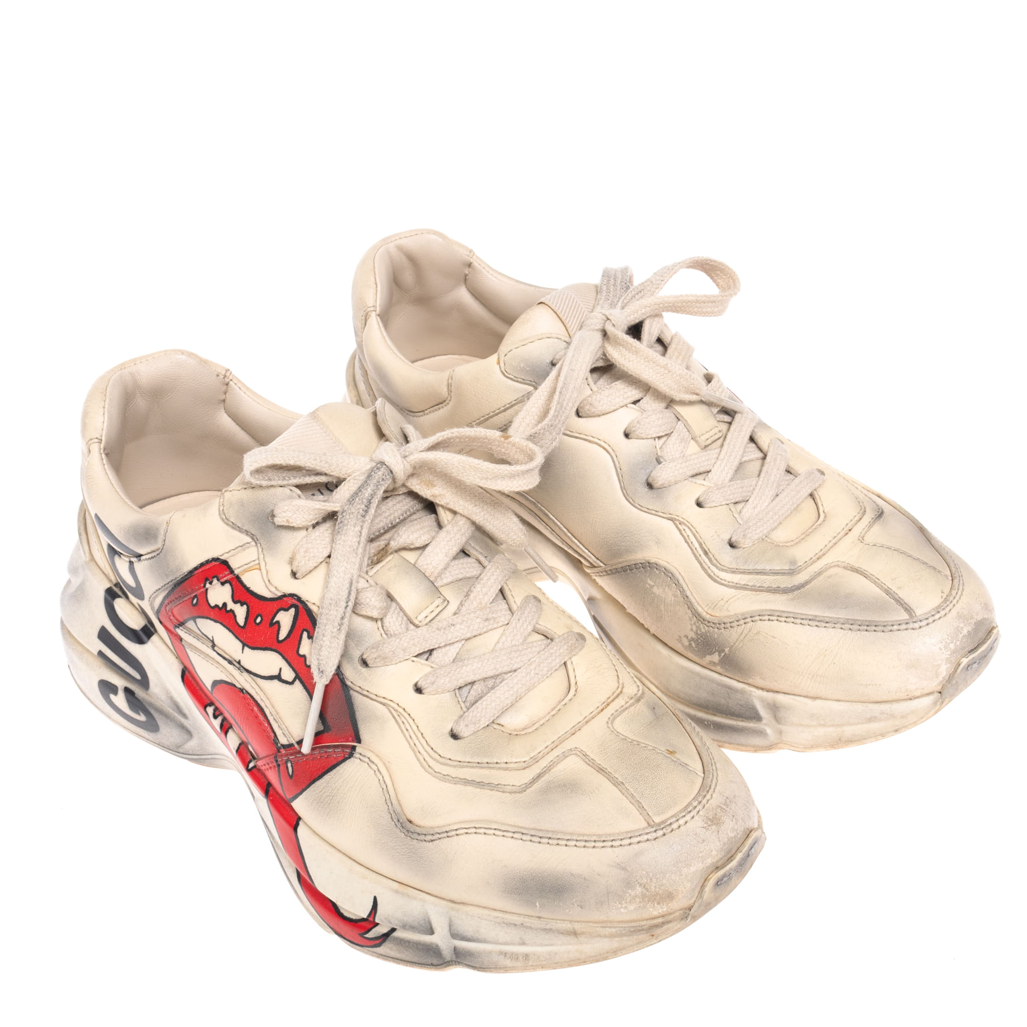 Tênis Gucci Rhyton Estampa Boca | Brechó de luxo - Prettynew