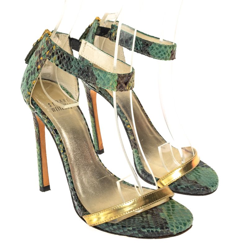 Sandalia-Stuart-Weitzman-Couro-Exotico-Verde