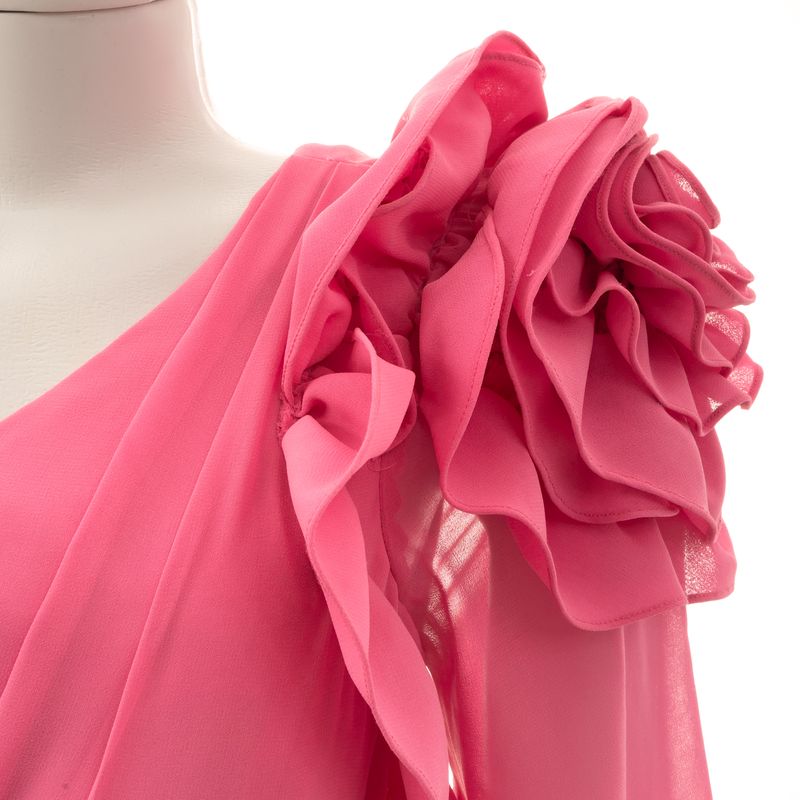 Vestido-PatBo-Iris-Longo-Manga-Unica-Rosa