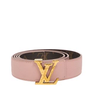 Cinto Louis Vuitton Reversível Rosa e Monograma