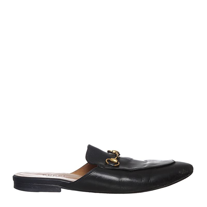 Mule-Gucci-Princetown-Couro-Preto
