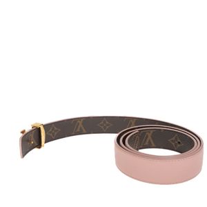 Cinto Louis Vuitton Reversível Rosa e Monograma