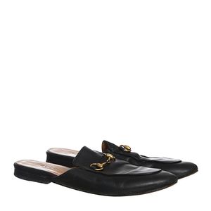 Mule Gucci Princetown Couro Preto