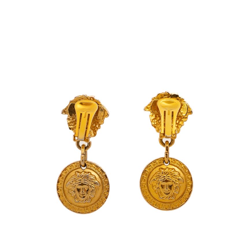 Brinco-Gianni-Versace-Vintage-Medusa-Longo-Dourado