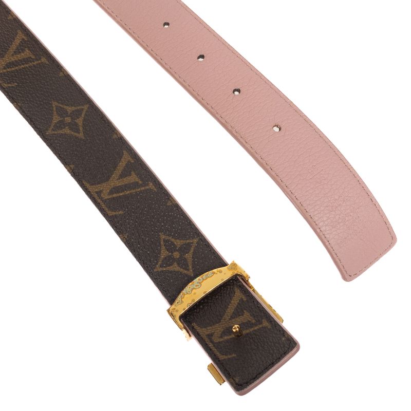 Cinto-Louis-Vuitton-Reversivel-Rosa-e-Monograma
